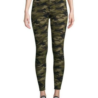 No Boundaries Women's Ankle Leggings size Small Green Camo Elastic Waist New